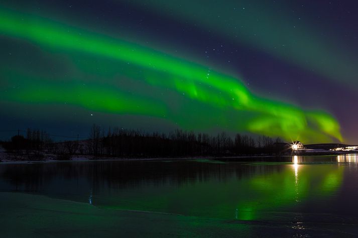 Norðurljósin skörtuðu sínu fegursta í vikunni. 