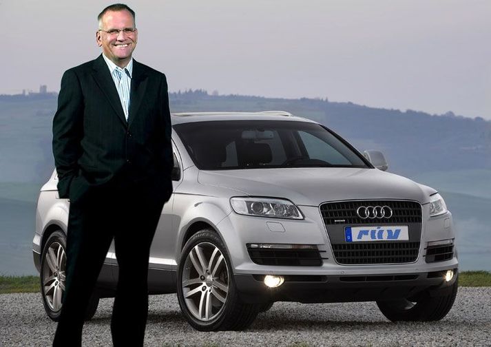 Páll Magnússon ekur um á Audi Q7. Samsett mynd.