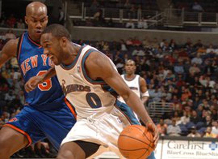 Gilbert Arenas fór hamförum gegn New York og skoraði til að mynda 23 af 46 stigum sínum í fyrsta leikhlutanum
