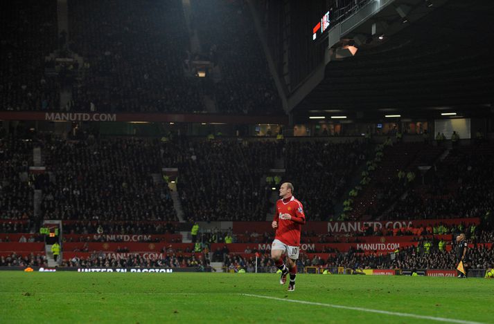 Wayne Rooney leikmaður Manchester United á Old Trafford, heimavelli félagsins.