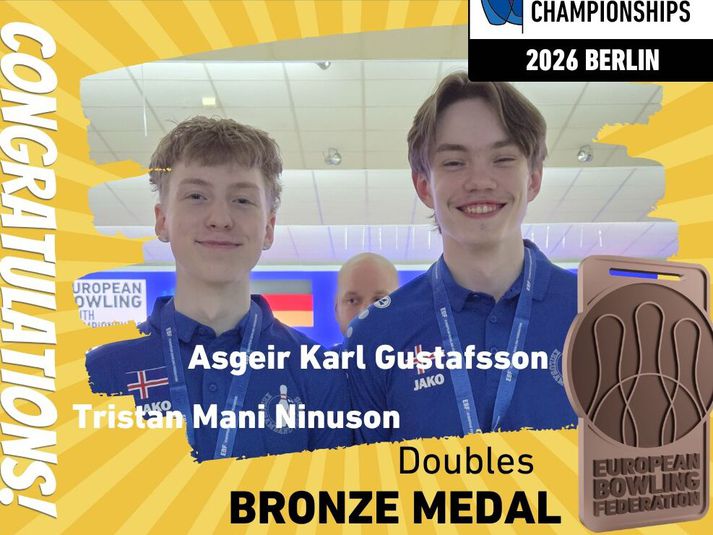 Ásgeir Karl Gústafsson og Tristan Máni Nínuson unnu brons á EM ungmenna.