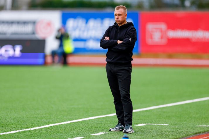 Halldór Árnason var í þungum þönkum í leiknum við Fram.