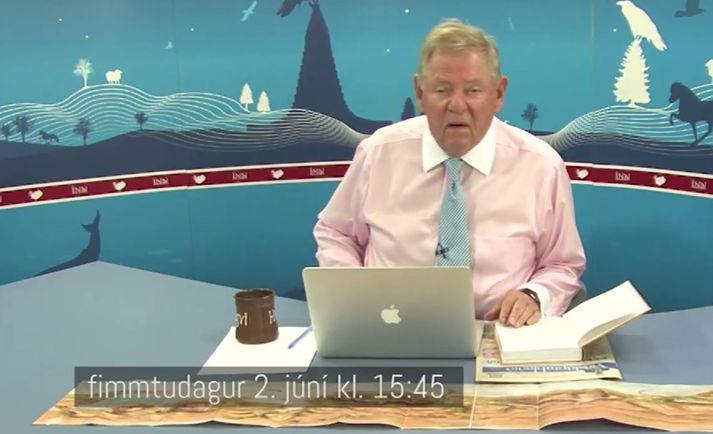 Ingvi Hrafn í þættinum örlagaríka.