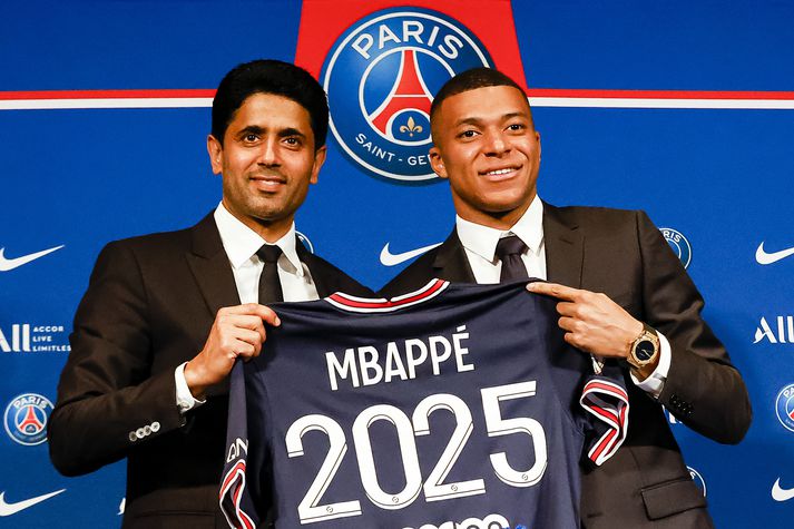 Nasser Al-Khelaifi og Kylian Mbappe létu hvorn annan heyra það á sunnudaginn.