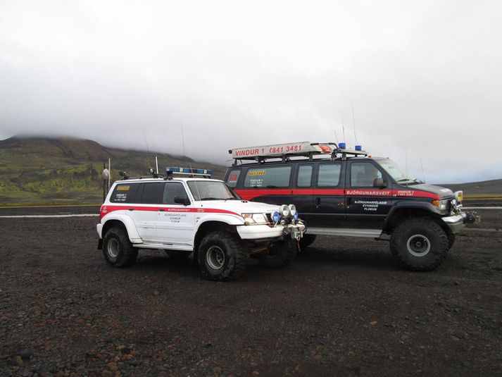 Björgunarfélagið Eyvindur hefur þessa tvo öflugu bíla til umráða.