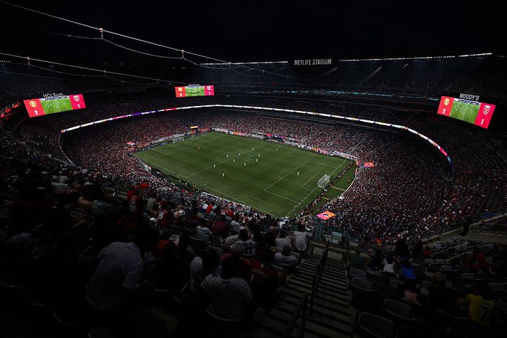 Það var þétt setið á MetLife vellinum í New Jersey í gær