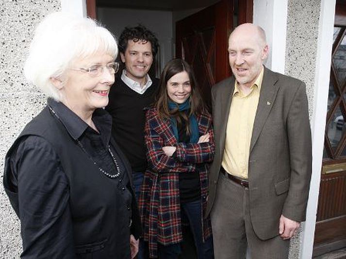 Forystumenn á heimili Jóhönnu Sigurðardóttur á Sunnudaginn var.