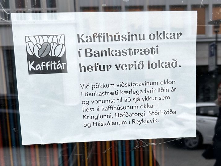Meira kaffi verður ekki bruggað hjá Kaffitári á Bankastræti.