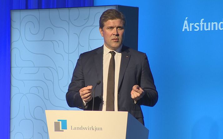 Bjarni Benediktsson fjármálaráðherra á ársfundi Landsvirkjunar.