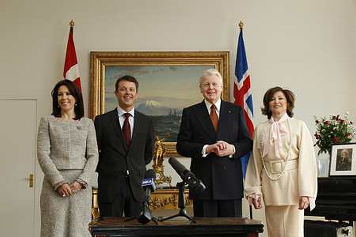 Krónprinsinn og prinsessan á Bessastöðum.