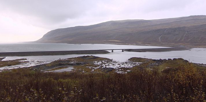 Vegurinn þverar Mjóafjörð og Kjálkafjörð.
