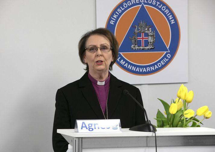 Agnes M. Sigurðardóttir biskup var gestur fundarins.