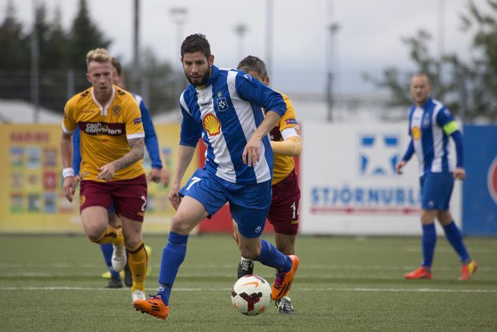 Atli Jóhannsson í leik Stjörnunnar og Motherwell í gær.