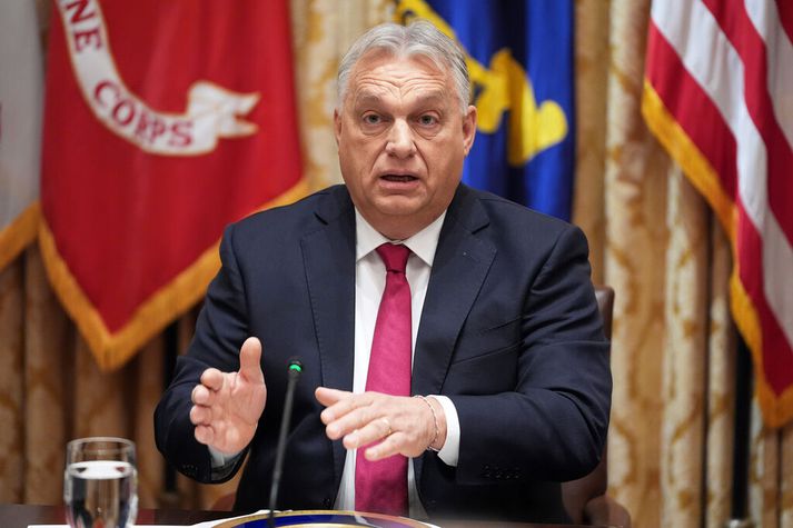 Orbán forsætisráðherra fundaði með Trump í Hvíta húsinu í dag.