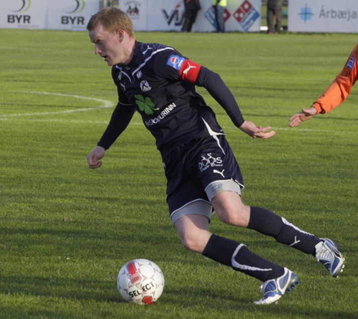 Keflvíkingurinn Hólmar Örn Rúnarsson skoraði jöfnunarmarkið gegn Þrótturum í kvöld.