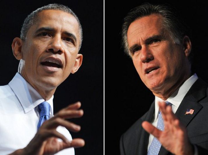 Obama og Romney munu etja kappi í kvöld.