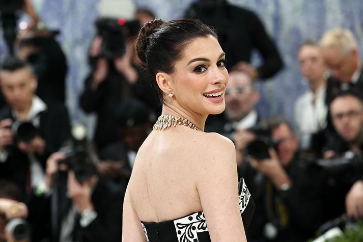 Anne Hathaway á hinu árlega Met Gala árið 2026 þann 4. maí 2026 í New York.