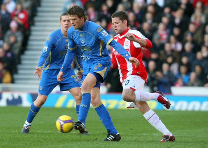 Hermann Hreiðarsson í leik með Portsmouth.