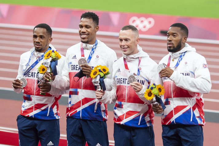 CJ Ujah, Zharnel Hughes, Richard Kilty og Nethaneel Mitchell-Blake skipuðu boðhlaupssveit Breta á Ólympíuleikunum í sumar.