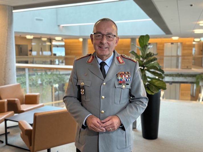 Carsten Breuer ræddi við íslenska fjölmiðla í utanríkisráðuneytinu í morgun í tilefni heimsóknarinnar.