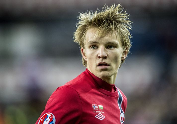 Ødegaard í sínum fyrsta landsleik á dögunum.