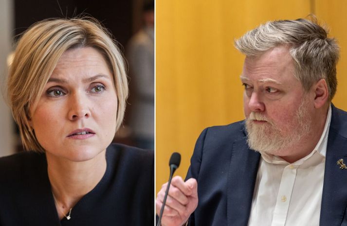 Kristrún hefur greinilega fengið alveg nóg af því að vera sökuð um blekkingar varðandi Evrópusambandsmálið. Sigmundur Davíð var æstur og taldi hana ekki hafa svarað spurningum sínum.