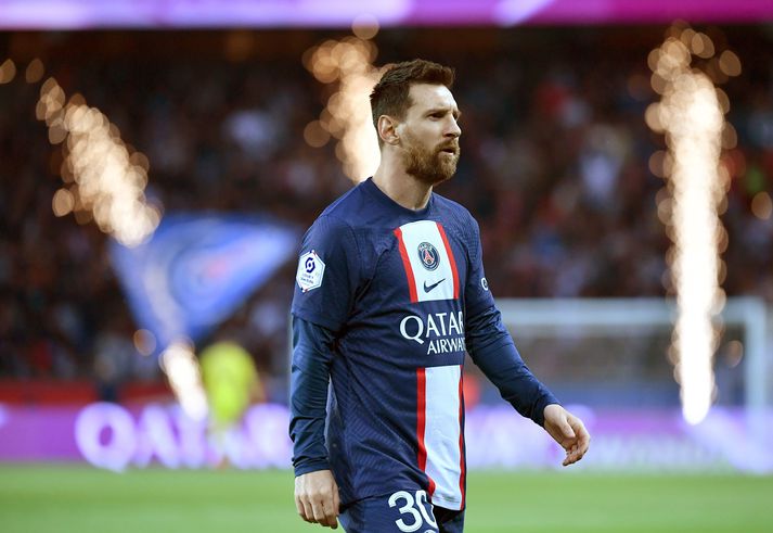 Lionel Messi skoraði mark Paris Saint-Germain í kvöld 