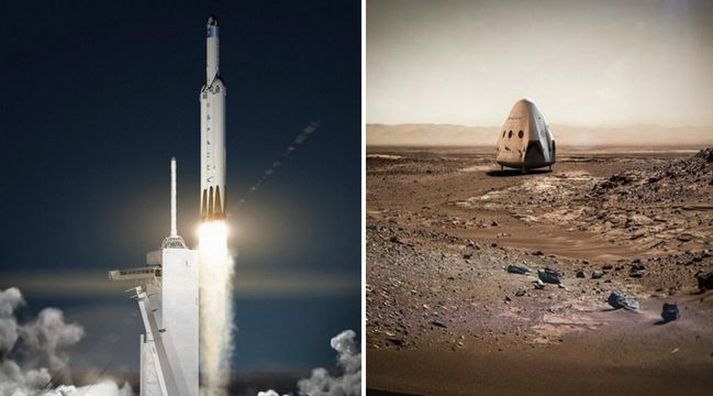 Frumkvöðullinn Elon Musk kynnti í dag áætlanir Space X um mannaðar ferðir til Mars.
