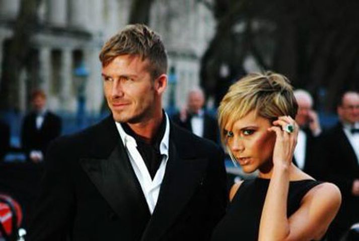 David Beckham og kona hans Viktoría mættu á hátíðina í sínu fínasta pússi.