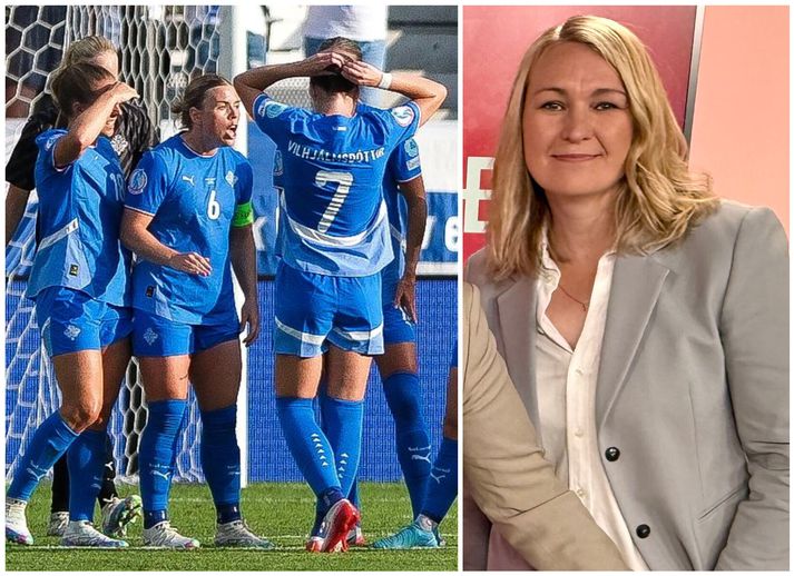 Ásthildur Helgadóttir var allt annað en ánægð með leik íslensku stelpanna í tapinu á móti Finnum í gær.