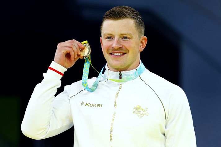 Adam Peaty hefur unnið mörg gullverðlaun á ferli sínum þar af þrjú þeirra á Ólympíuleikunum.