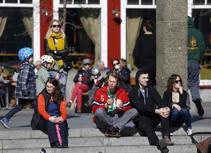 Það sést til sólar í Reykjavík í dag.