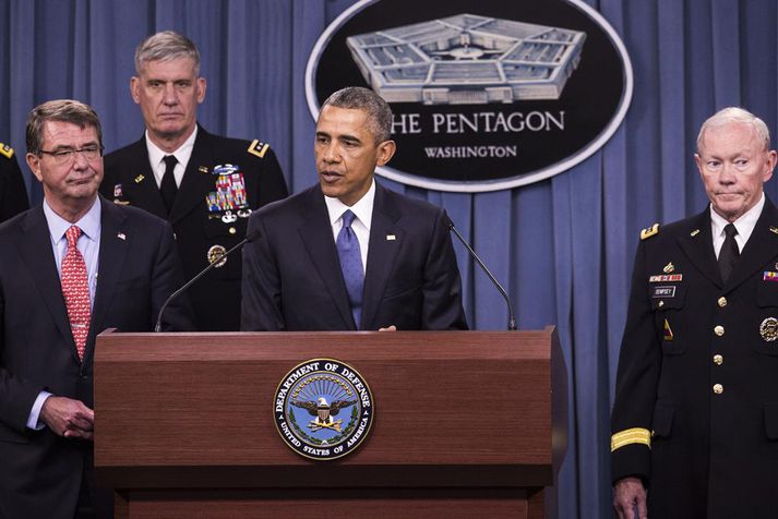 Barack Obama við kynningu á áætlun Bandaríkjanna gegn ISIS.