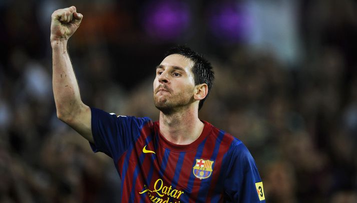 Messi fagnar einu af sínum 194 mörkum með Barcelona.