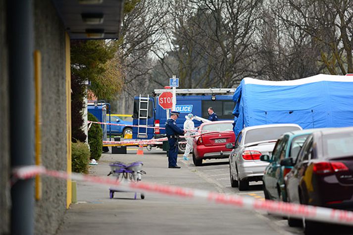 Frá vettvangi árásarinnar