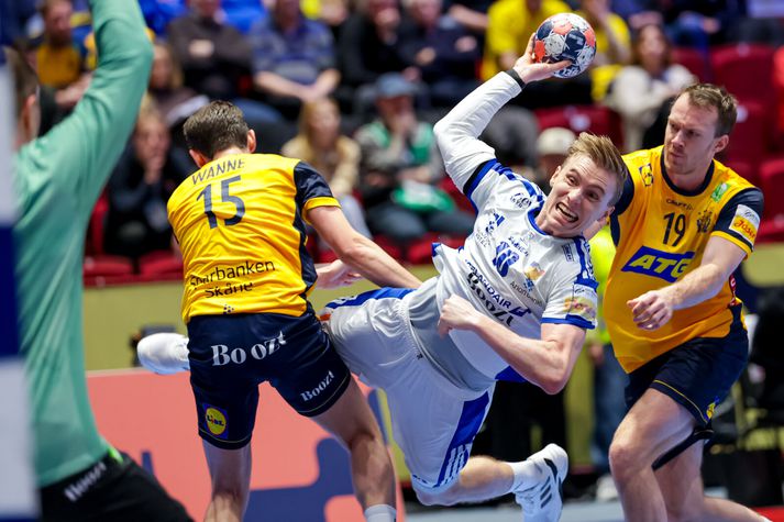 Það héldu Gísla Þorgeiri engin bönd gegn Svíum