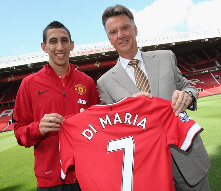 Van Gaal ásamt Angel di maria, einum af nýju leikmönnunum á Old Trafford.