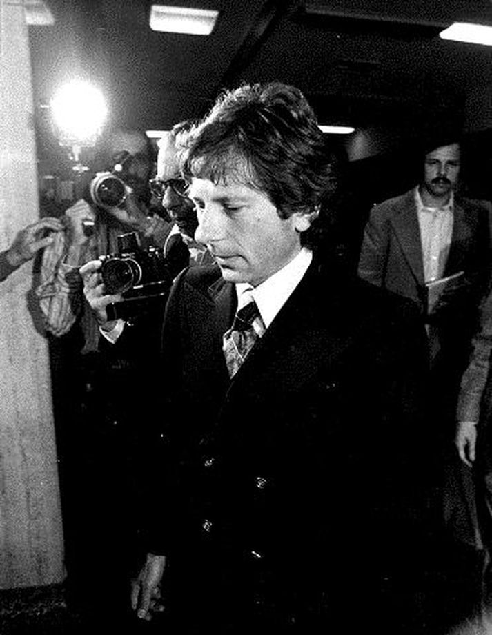 Polanski við réttarhöldin árið 1977. Honum er mikið í mun að hreinsa nafn sitt í Bandaríkjunum.