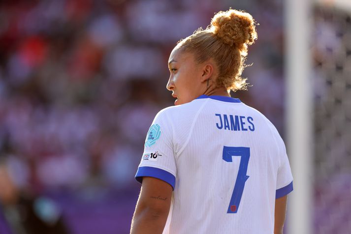 England v Netherlands - UEFA Women's EURO 2025 Group D ZURICH, SWITZERLAND - JULY 9: Lauren James of England looks on during the UEFA Womens EURO 2025 Group D match between England and Netherlands at Stadion Letzigrund on July 9, 2025 in Zurich, Switzerland. (Photo by Ralf Ibing - firo sportphoto/Getty Images)