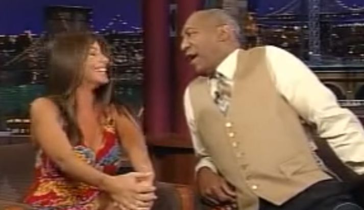 Sofia Vergara og Bill Cosby í The Late Show árið 2003.