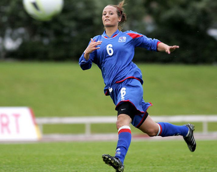 Fanndís í leik með íslenska U-19 landsliðinu.