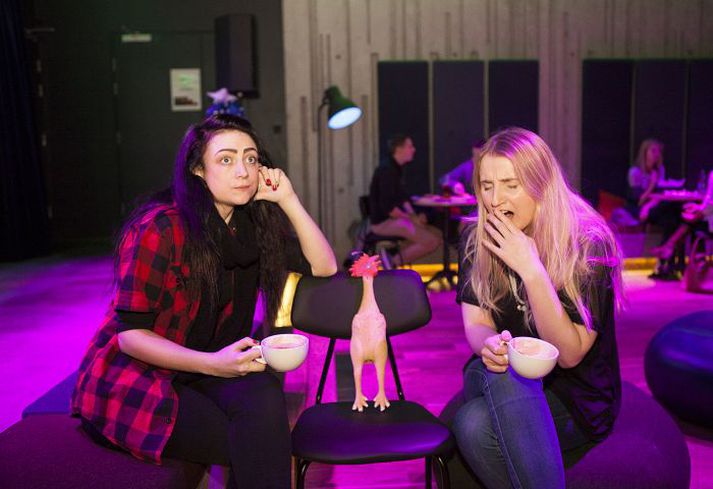 Snjólaug Lúðvíksdóttir og Bylgja Babýlóns hvetja fyndnar stelpur til að hafa samband við sig.