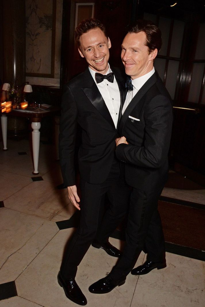 Félagarnir Tom Hiddleston og Benedict Cumberbatch.
