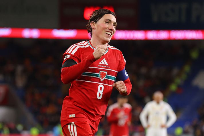 Harry Wilson skoraði þrennu fyrir Wales í stórsigrinum á Norður-Makedóníu, 7-1.
