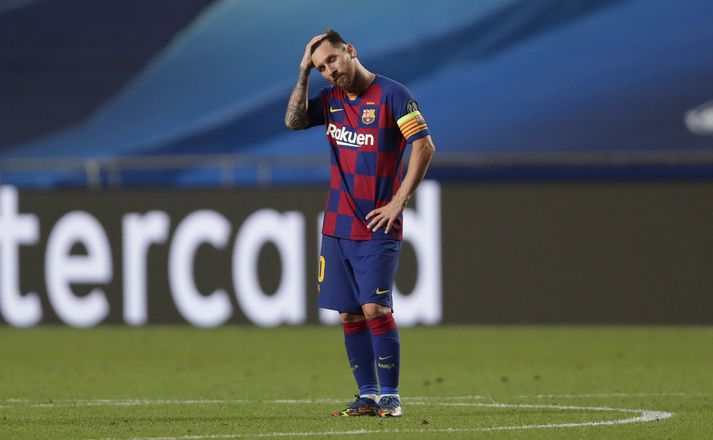 Lionel Messi leið ekki vel á föstudaginn.