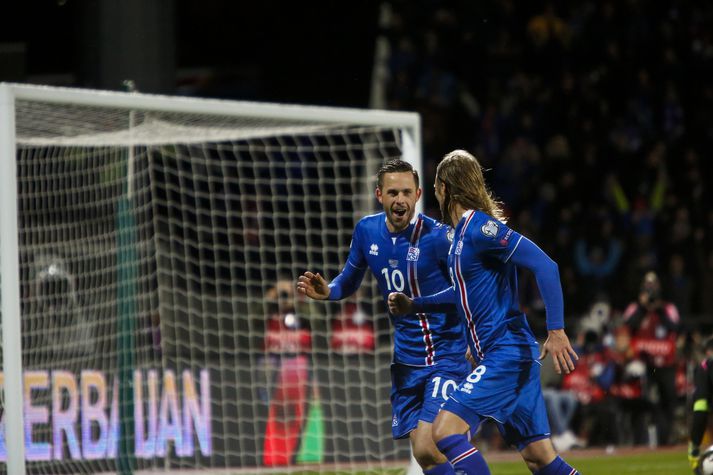 Gylfi Þór Sigurðsson skoraði þrjú mörk og gaf þrjár stoðsendingar í fimm heimaleikjum Íslands.