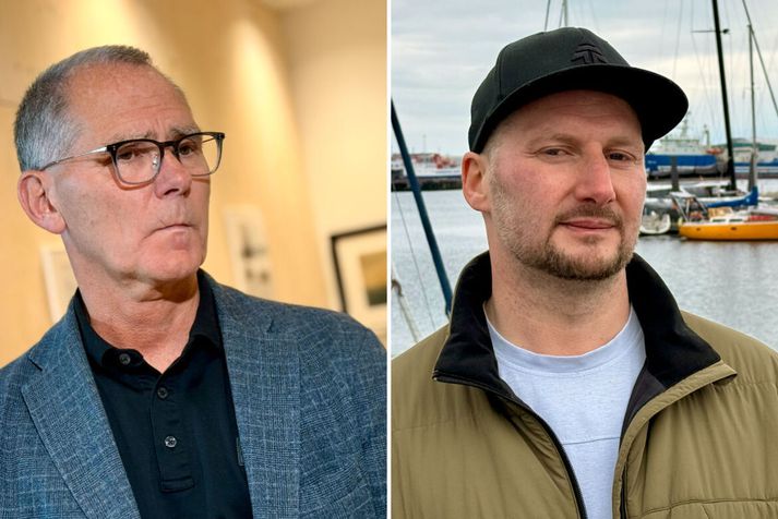Þorsteinn Sigurðsson forstjóri Hafrannsóknarstofnunar og Guðmundur Vigfússon netagerðarmaður.