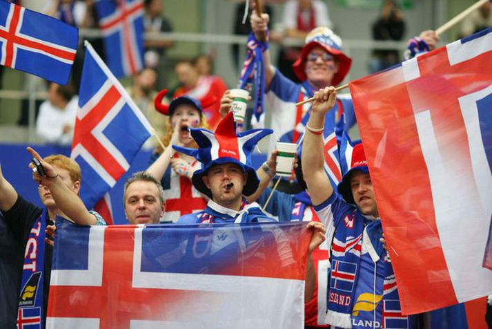 Stuðningsmenn Íslands stóðu fyrir sínu í fyrsta leiknum.