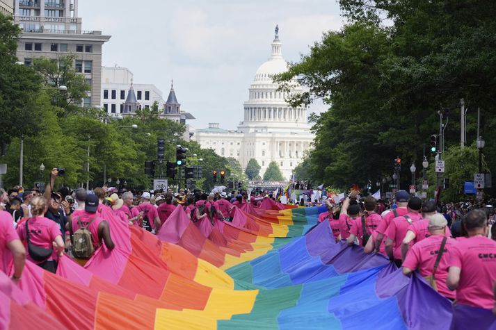 Hópur Íslendinga er meðal þeirra sem sækja viðburðinn WorldPride í Washington.