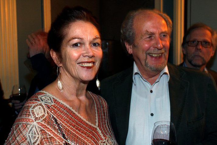 Bryndís ásamt Jóni Baldvini eiginmanni sínum.